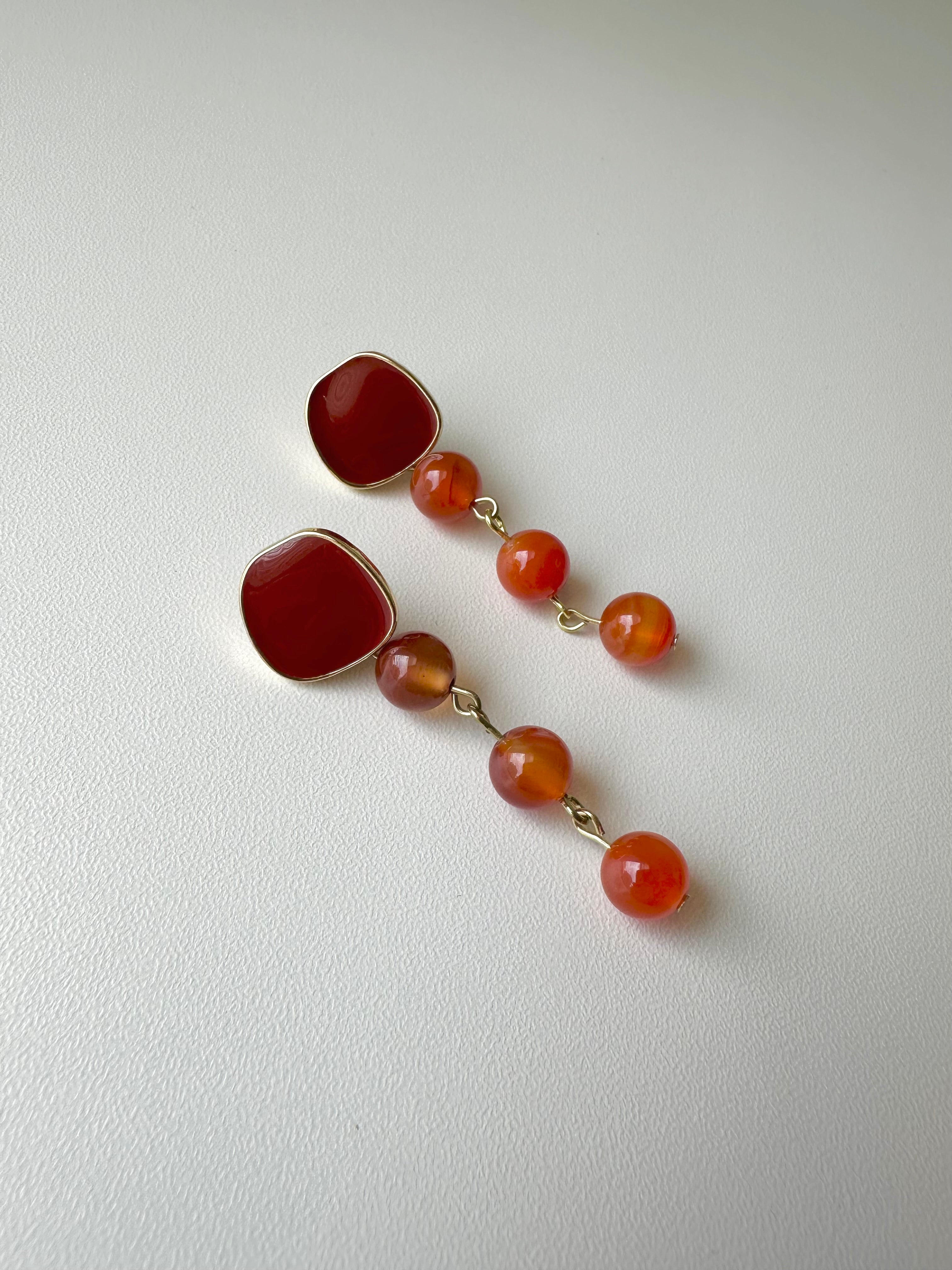 Red Beaded Studs